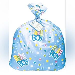 5for$10 Extra-Large Blue Polka Dots Gift Bag for Baby Shower - 44" x 36" Boy